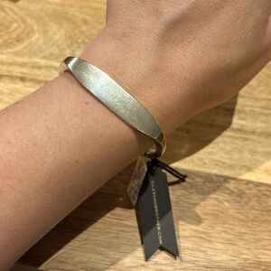 Giles & Brother Stirrup Wide ID Cuff Bracelet Silver